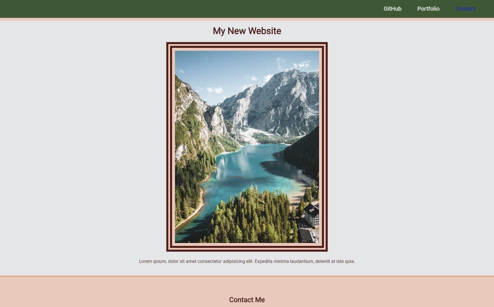 Image of landing page site